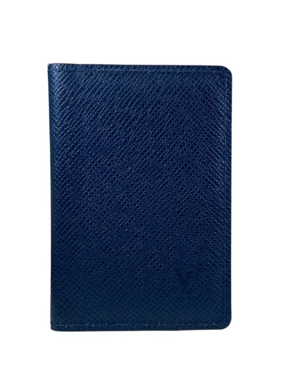 Louis Vuitton Card Case Business Pocket Organizer Taiga Leather Navy Compact